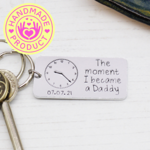 Stamped With Love - The moment I became a Daddy personalised Keyring