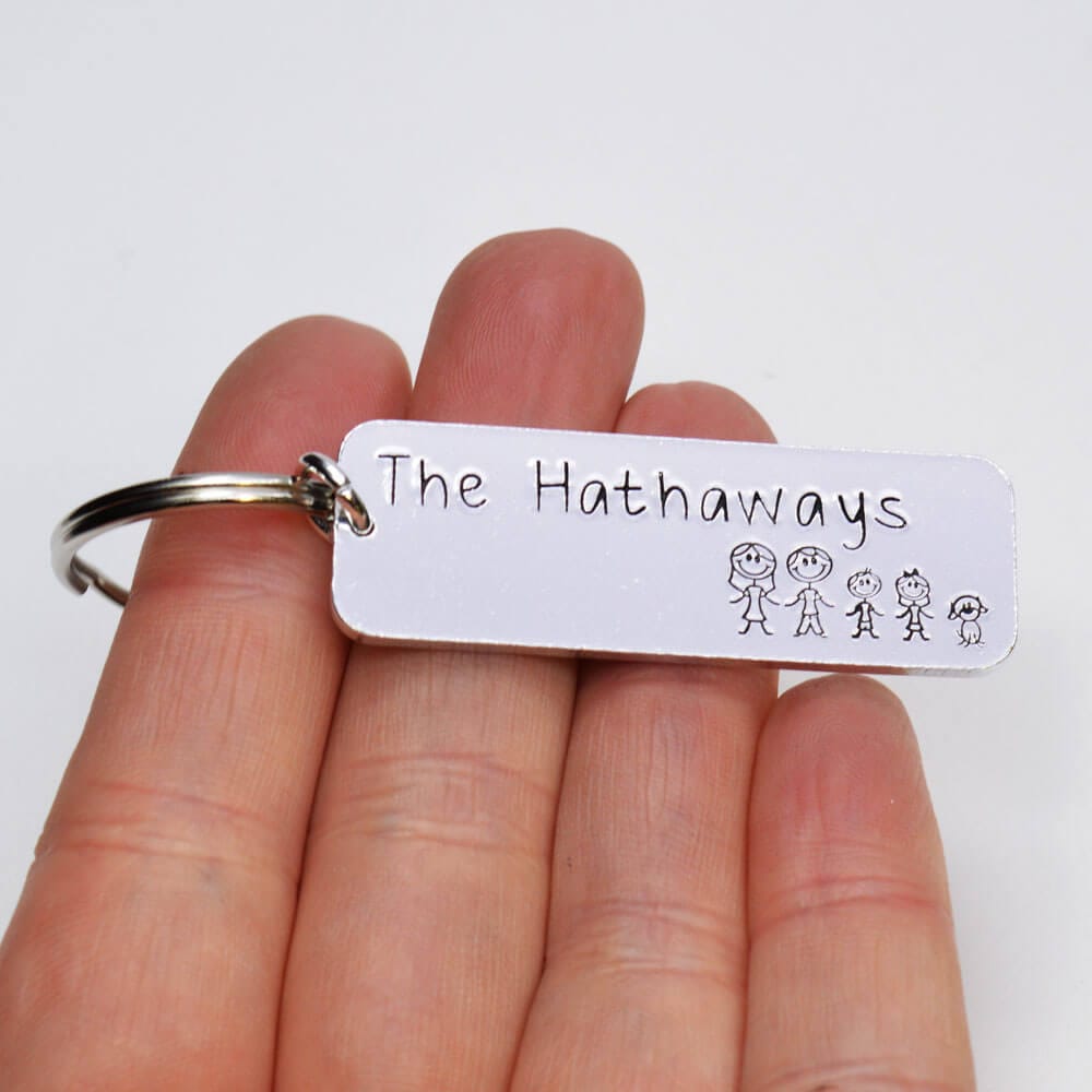 Stamped With Love - Stick Family Keyring