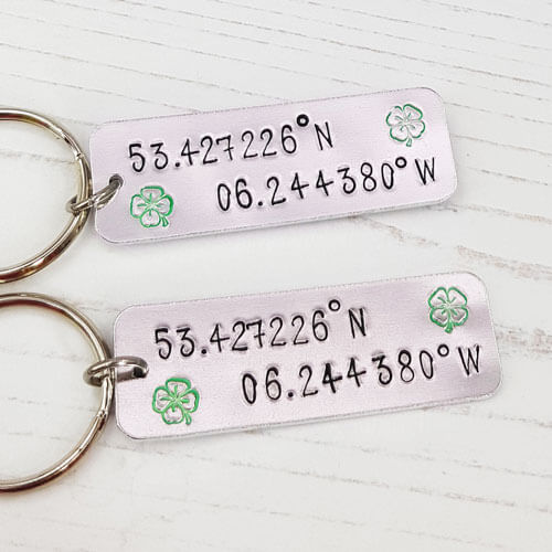 Stamped With Love - Coordinates Keyring