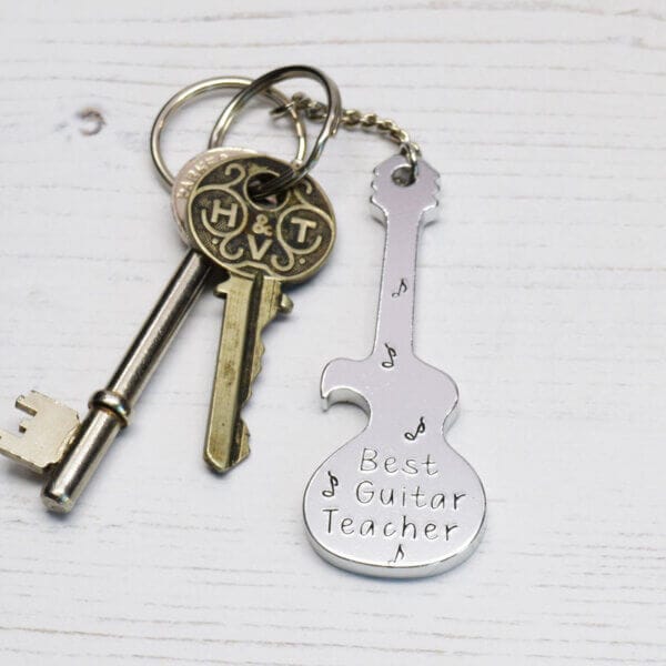 Stamped With Love - Best Guitar Teacher Bottle Opener Keyring