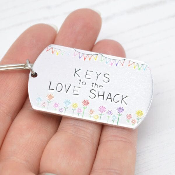 Stamped With Love - Keys to the Love Shack Keyring