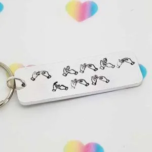 Stamped With Love - I Love You British Sign Language Keyring