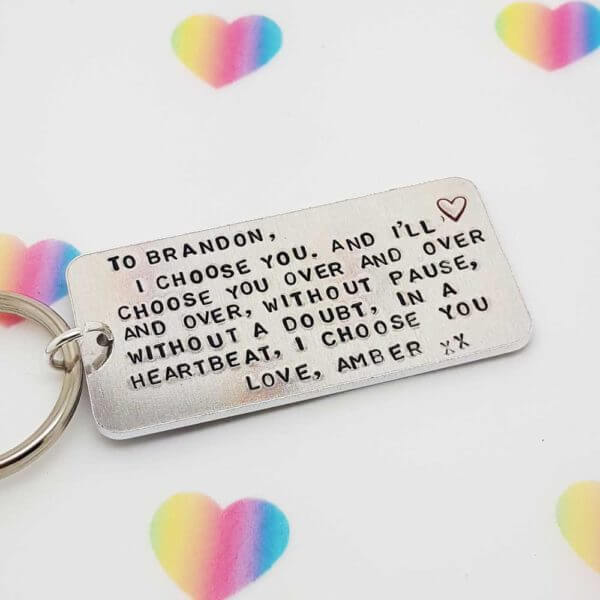 Stamped With Love - I Choose You Keyring