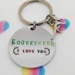 Roarrrr (I Love You) Dinosaur Keyring