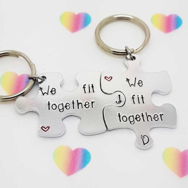 Stamped With Love - We Fit Together Jigsaw Keyrings