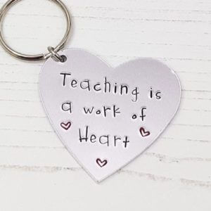 Stamped With Love - Teaching is a Work of Heart Keyring