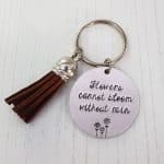 Mini Motivation - Flowers Cannot Bloom without Rain Keyring