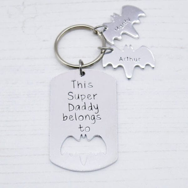 Stamped With Love - Super Daddy Belongs to Bat Keyring