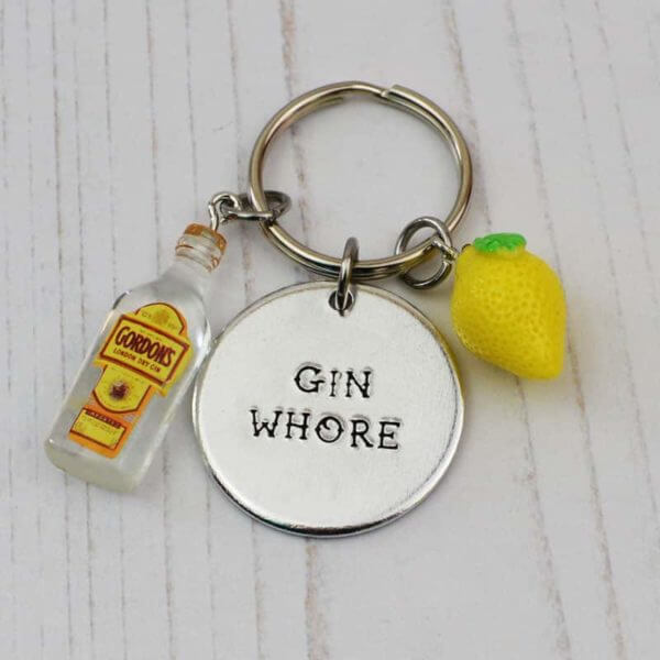 Stamped With Love - Gin Whore Keyring