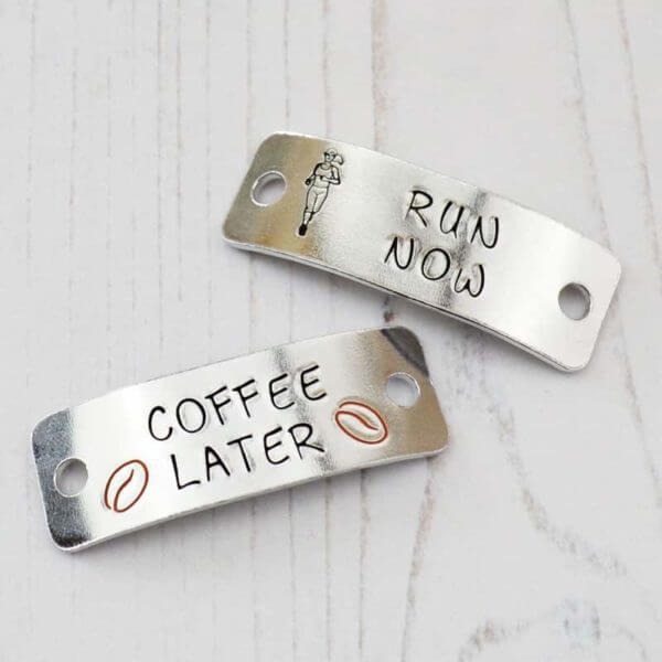 Stamped With Love - Run Now Coffee Later Trainer Tags