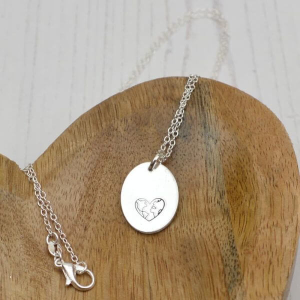 Stamped With Love - Love The World Necklace