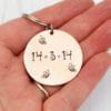 Stamped With Love - Copper Date Disc keyring