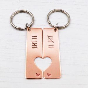 Stamped With Love - 7 Years Copper Keyring