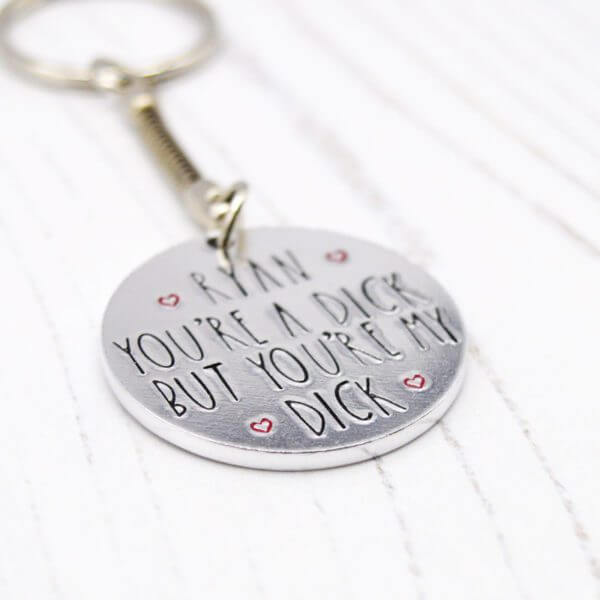 Stamped With Love - You're a Dick Circle Keyring