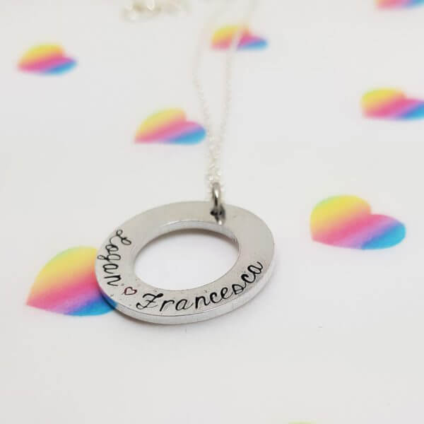 Stamped With Love - Child's Name Washer Necklace