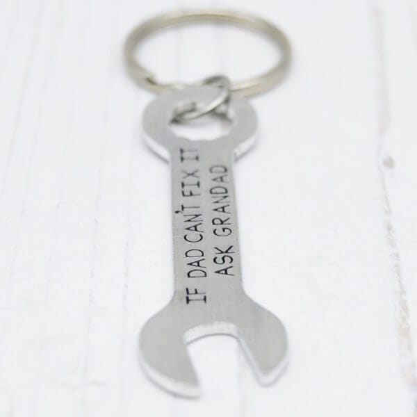 Stamped With Love - Dad can't fix it, ask Grandad Spanner Keyring