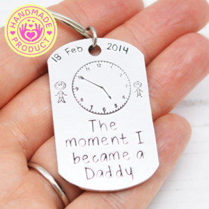 Stamped With Love - The moment I became a Daddy Personalised Keyring