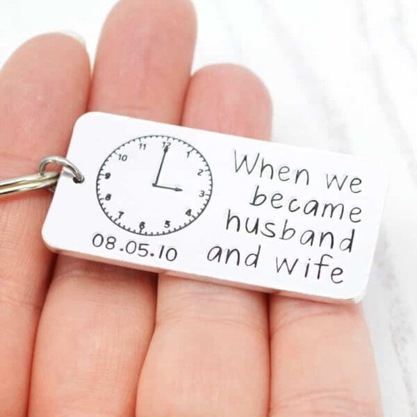 Stamped With Love - When we became husband and wife Keyring