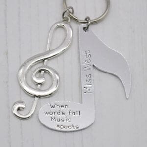 Stamped With Love - Personalised Musical Note Keyring