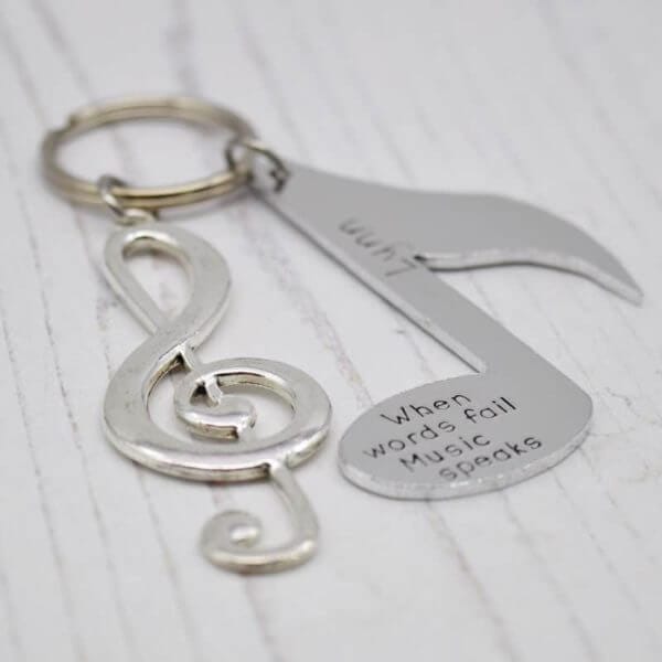 Stamped With Love - Personalised Musical Note Keyring