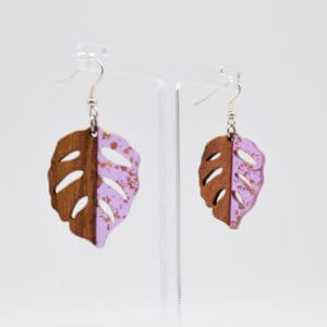 Stamped With Love - Leaf Earrings Purple