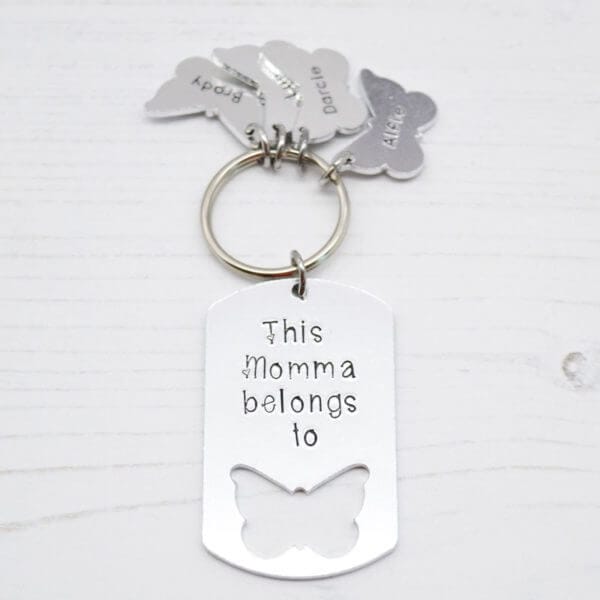 Stamped With Love - Momma belongs to Butterfly Keyring