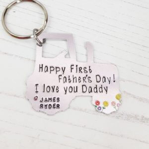 Stamped With Love - First Father's Day Tractor Keyring