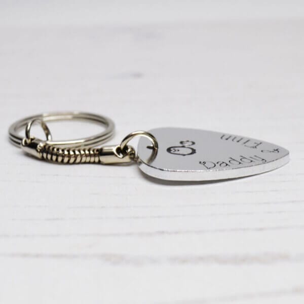 Stamped With Love - Daddy and Me Plectrum / Guitar Pick Personalised Keyring