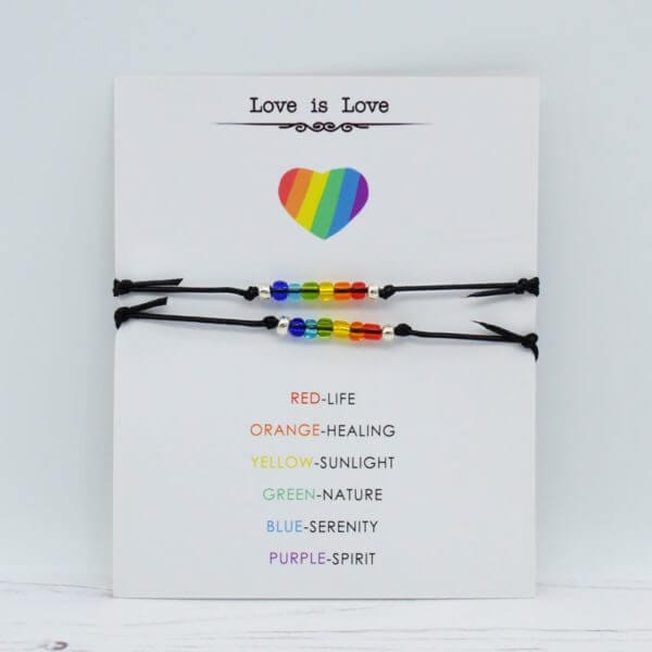 Stamped With Love - Love is Love Rainbow Beaded Bracelet