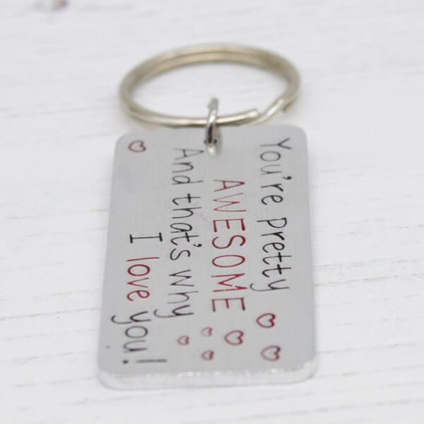 Stamped With Love - You're pretty Awesome Keyring