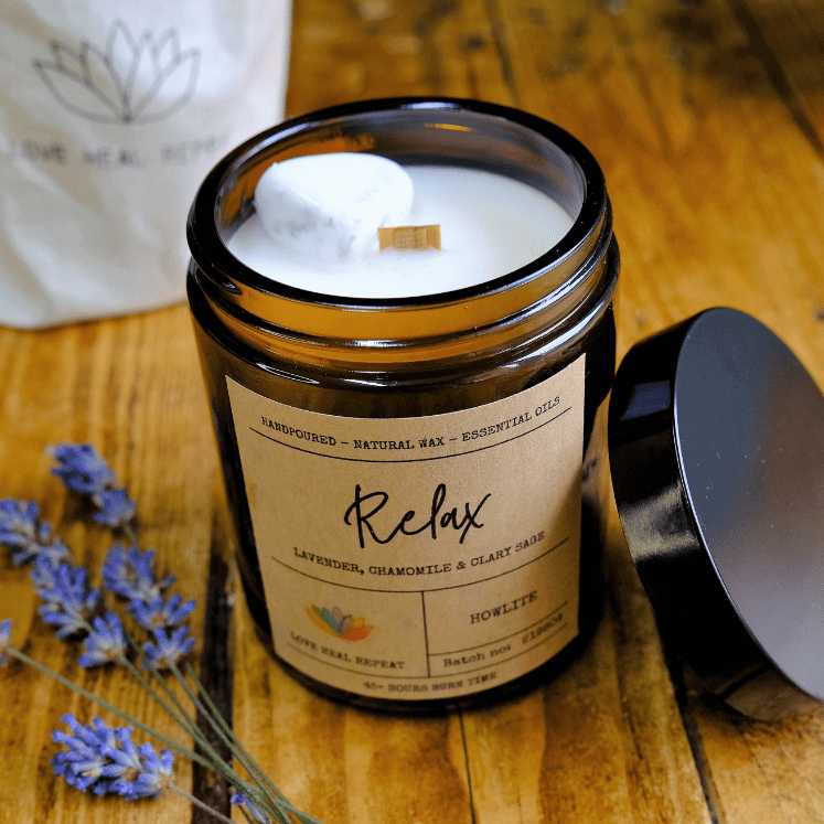 Relax Aromatherapy Wellbeing Candle from Love Heal Repeat