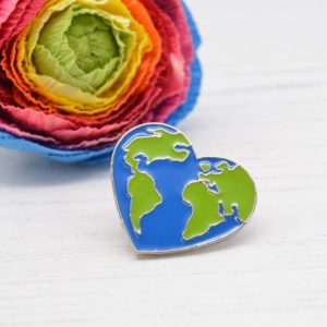Stamped With Love - Love the World Enamel Pin