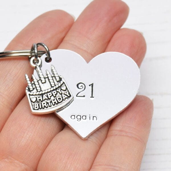 Stamped With Love - 21 Again Birthday Keyring