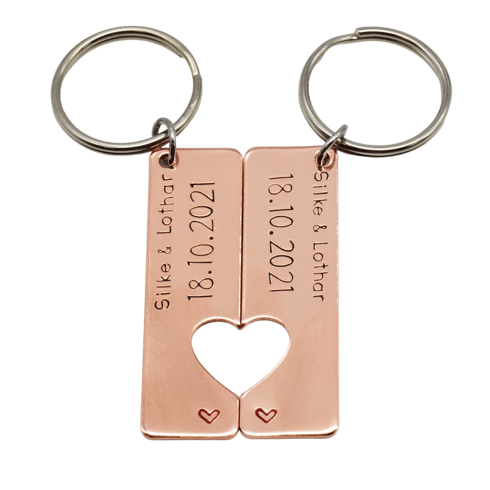 Stamped With Love - Copper Anniversary Keyrings