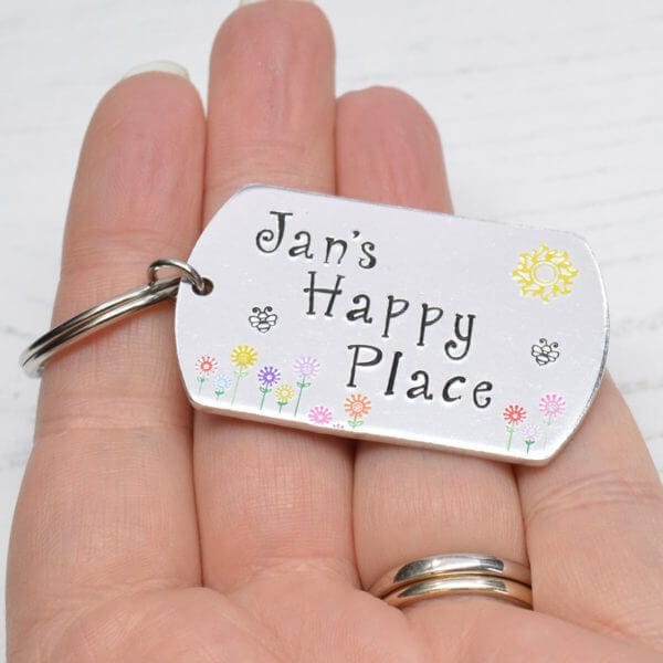 Stamped With Love - Happy Place Keyring