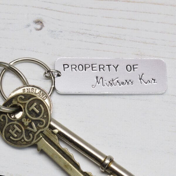 Stamped With Love - Personalised Property of Keyring