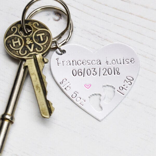 Stamped With Love - New Baby Details Keyring