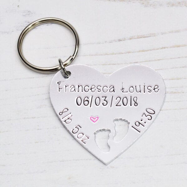 Stamped With Love - New Baby Details Keyring