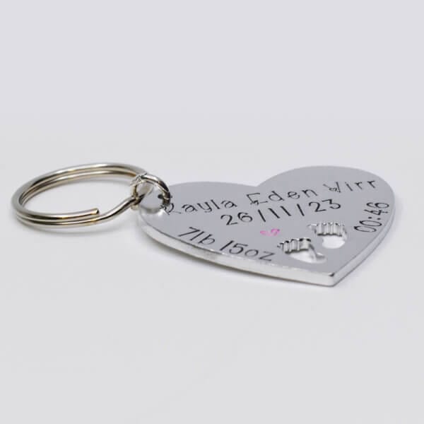 Stamped With Love - New Baby Details Personalised Keyring