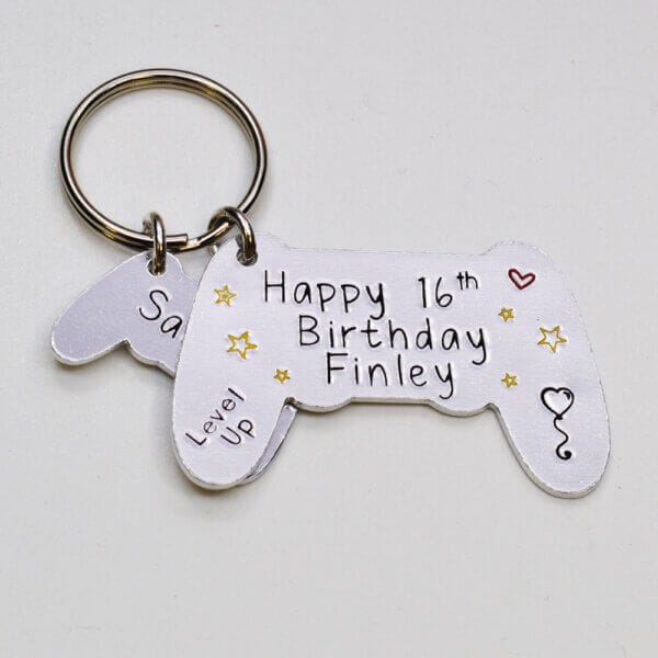 Stamped With Love - Gamer Birthday Personalised Keyring