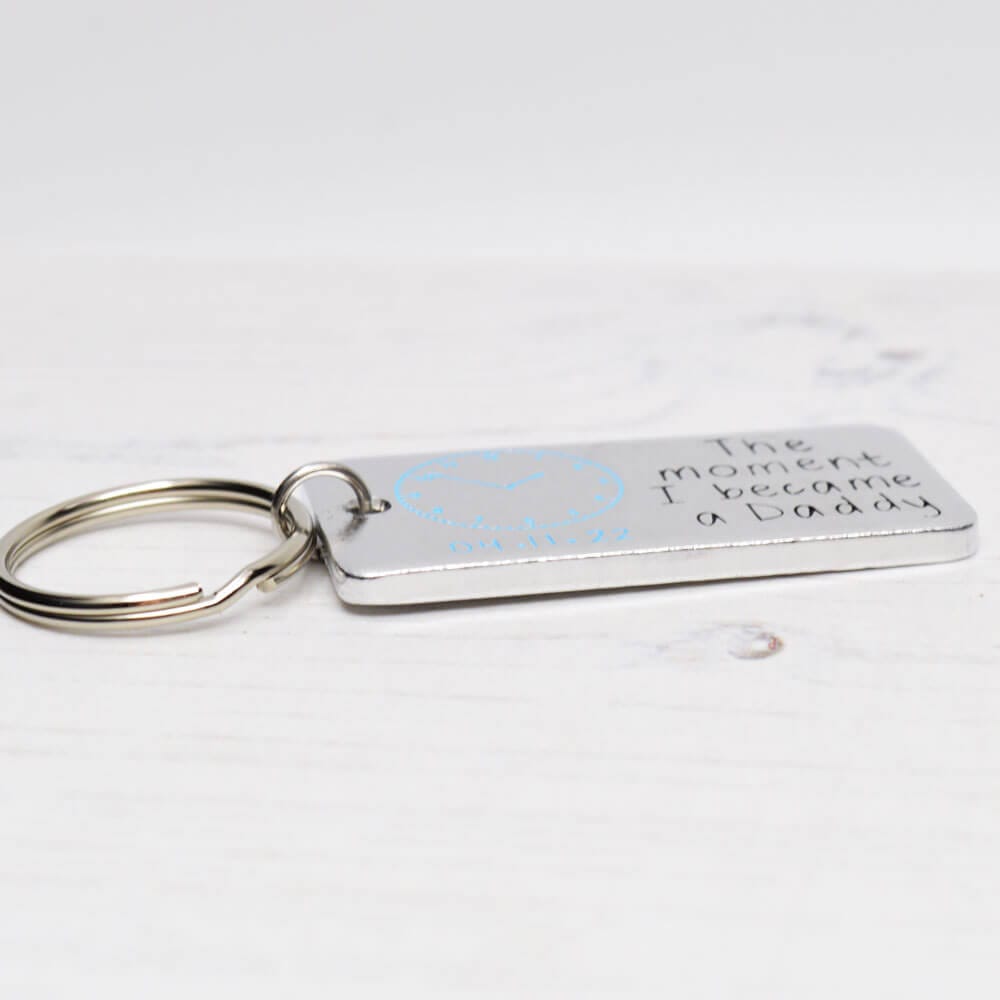 Stamped With Love - Moment I became a Daddy to Twins Keyring
