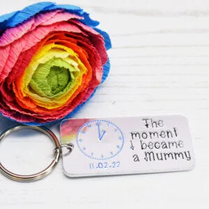 Stamped With Love - Moment I became a Mummy Personalised Keyring