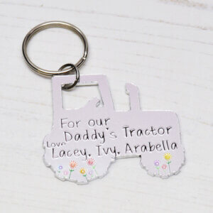For our daddy's tractor keyring.