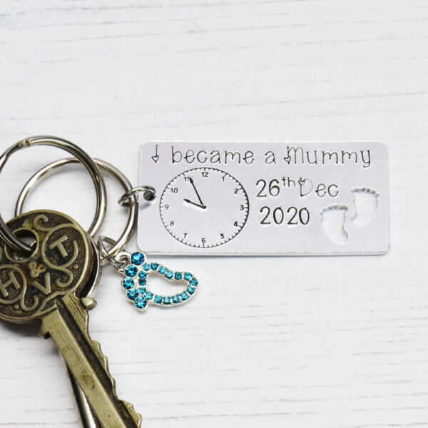 Stamped With Love - I became a Mummy with Charm Keyring