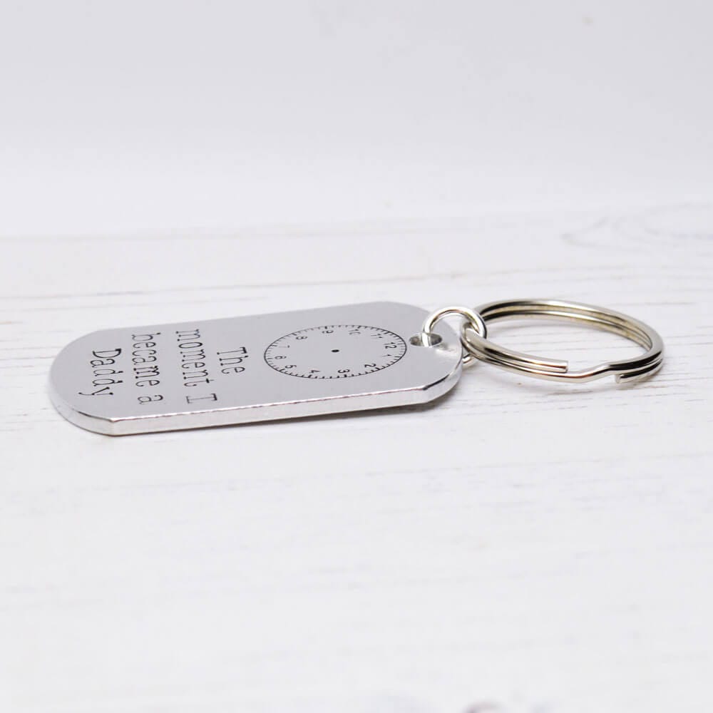 Stamped With Love - The moment I became a Daddy Dog Tag Keyring