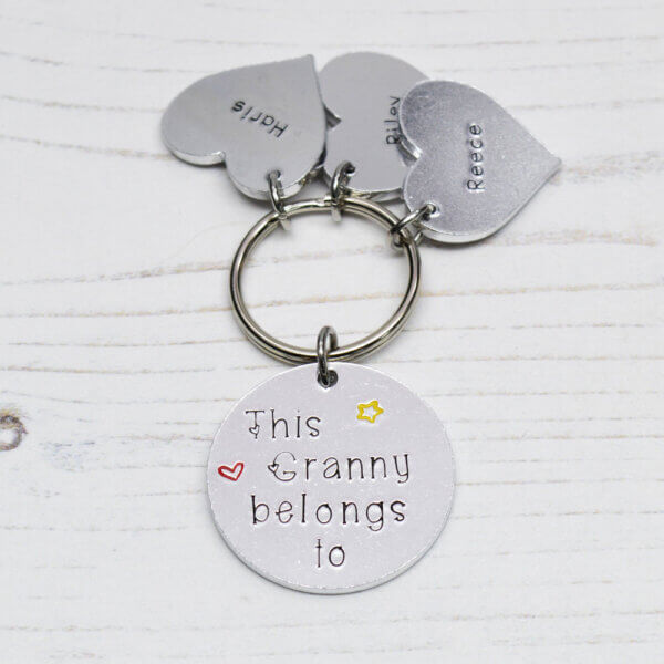 Stamped With Love - Granny belongs to personalised Keyring