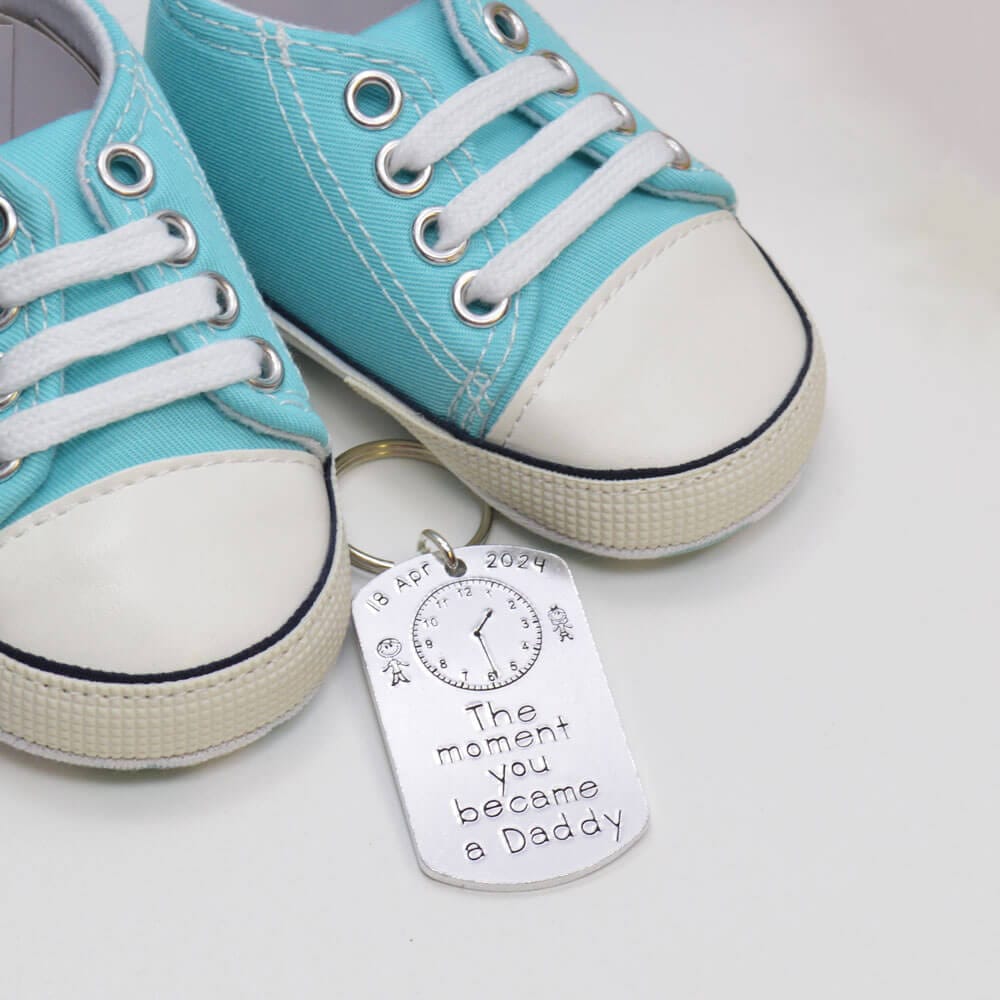 Stamped With Love - Moment you became a Daddy personalised Keyring