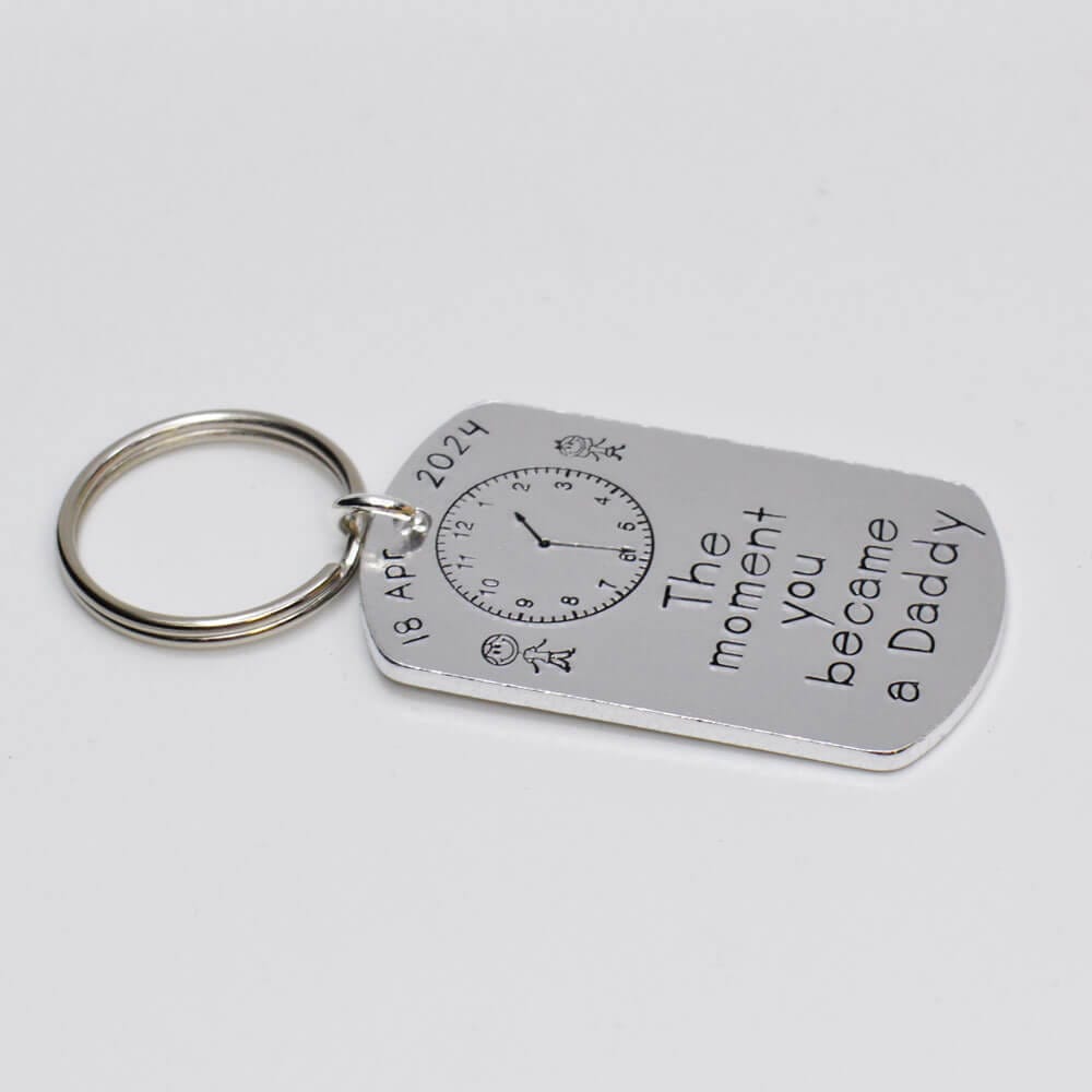 Stamped With Love - Moment you became a Daddy personalised Keyring