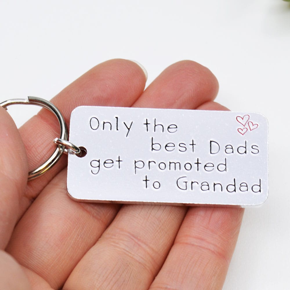 Stamped With Love - Only the best Dads get promoted to Grandad Keyring