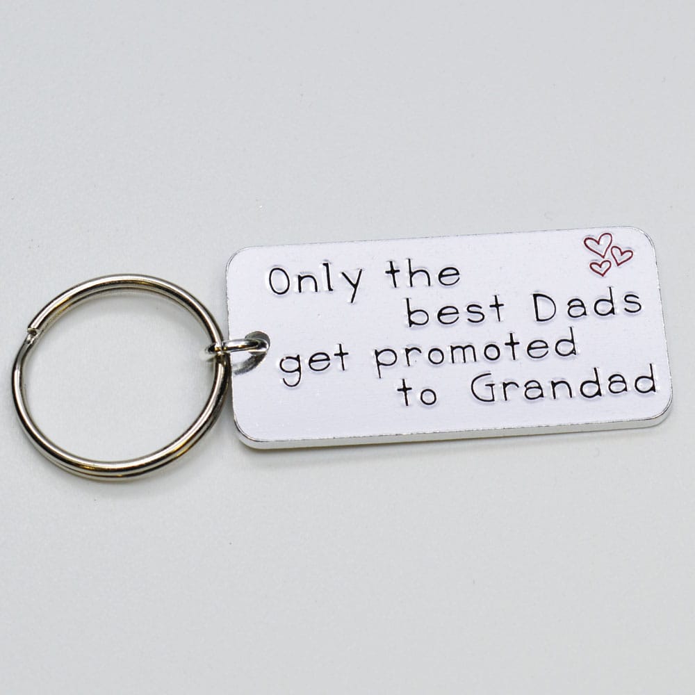 Stamped With Love - Only the best Dads get promoted to Grandad Keyring